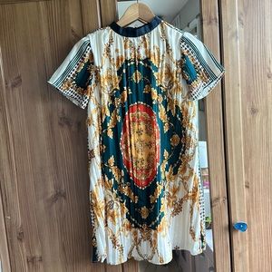 Zara Kids Knee Length Short Sleeve Baroque Printed Dress